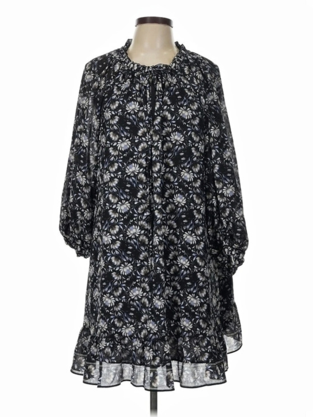 Max Studio Floral Mini Dress in Black & White Size Medium NWT